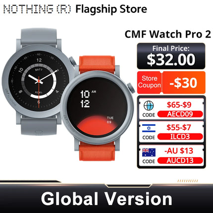 CMF by Nothing Global Version Watch Pro 2 BLUETOOTH CALLS 1.32'' AMOLED 60 FPS Display 11 Days Battery GPS life SpO₂ Monitors