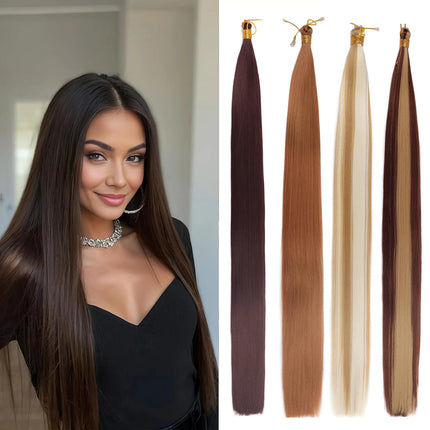 30inch Straight Hair Extensions 150g Bone Straight Braiding Hair Soft Synthetic Bundles Crochet Braids Hair Bundles for Braiding