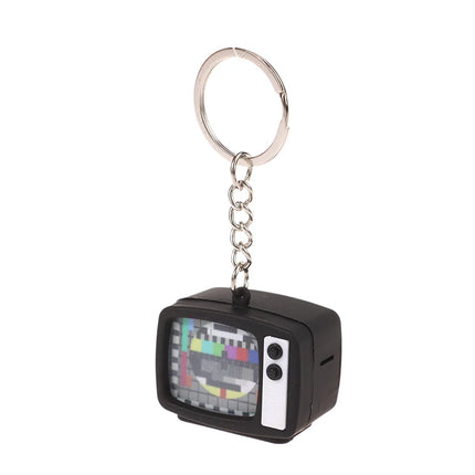 So Cool !!! Ultra Bright LED Cute Mini Domo kun Action Figure Toys LED Flashlight Keychains With Sound Keychain Kids Gifts