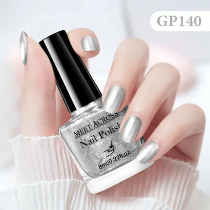 MEET ACROSS 8ml Glass Bottle Water-Based Peel Off Nail Polish Colorful Air Dry Nail Art Varnish Nails Manicure No Need Lamp