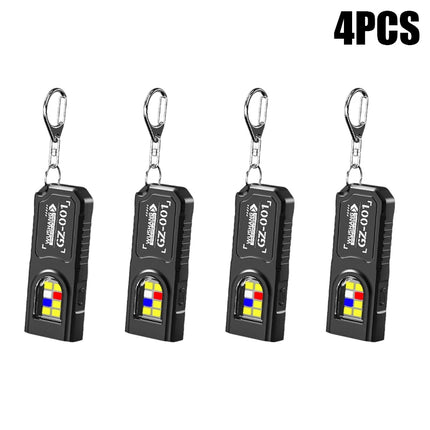 Powerful Mini LED Flashlight USB Rechargeable COB Keychain Hanging Work Light Waterproof Outdoor Emergency Camping Pocket Torch
