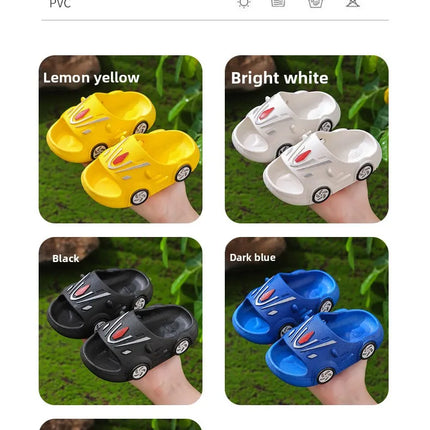 Kids Luminous Slippers Summer Indoor Cartoon Car Girls Shoes Soft Anti-slip Boy Beach Shoes Fashion Outdoor Children LED Slipper