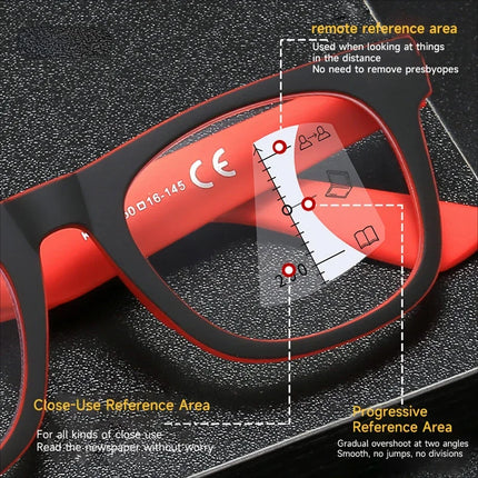 Vintage Progressive Multifocal Reading Glasses Women Men Large Square Presbyopia Eyeglasses Stylish Anti-blue Computer Eyewear