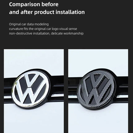 2pcs Emblem Front Grille Rear Trunk Sticker Badge Decals For VW Polo Golf MK6 MK7 MK8 Passat B6 B7 B8 Tiguan CC T-ROC Arteon