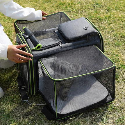 Portable Outdoor Bag Foldable Small Pet Supplies Car Bag Outdoor Handbag Large Space Breathable Pet Bag Supplies New
