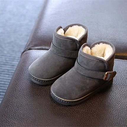Children Snow Boots Winter Cute Warm Fashion Anti Slip Shoes Kids Boys Girls Leisure Thick Fur Platform Flat Short Boot Sneakers