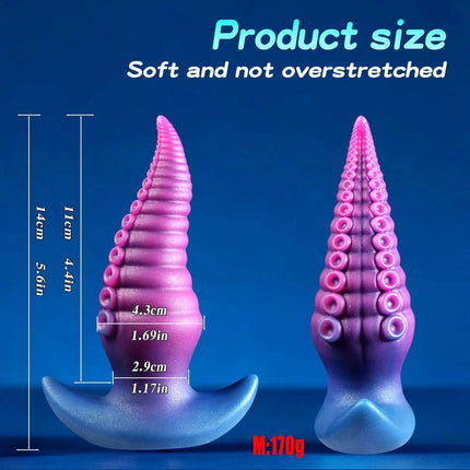 Octopus Tentacle Dildo Silicone Gradient Color for Adults Strong Stimulation Anal Vaginal Use Personal Pleasure Sex Toy