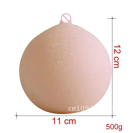 12*11cm Soft Big Female Ball Men Sex Toys Portable 3D Male Box Rubber Adult Breast Masturbation Nipple Touch Massager Mold With
