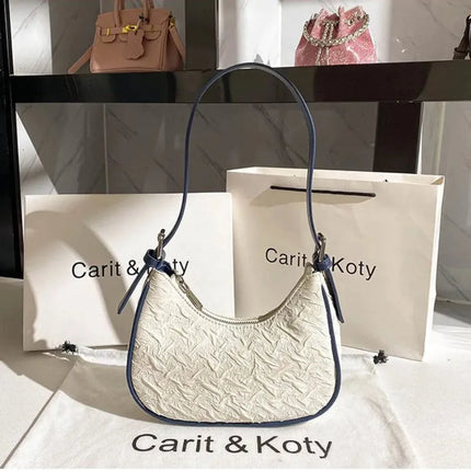 Original Design Advanced Sense This Year's Popular Pleated Bag Female Summer Niche Design Crescent Bag Underarm Bag Shoulder