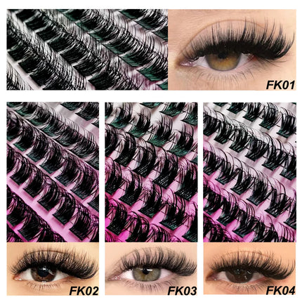 MIOFIA Fluffy Thick Russian Volume Lash Clusters 144 Clusters/Box 8-16mm Mixed Mink Individual Lashes