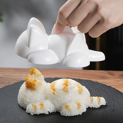 Cute Cat Animals Shape Sushi Molds Plastic Kids Rice Mashed Potato Pumpkin Mash Molds Baking DIY Tools Supplies Kitchen Gadgets