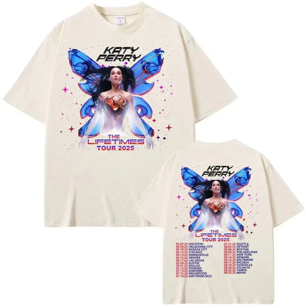 The Lifetimes World Tour T-shirt Katy Perry Merch T Shirt Oversize Y2k Women Men Causal Cotton Short Sleeve Harajuku Streetwear