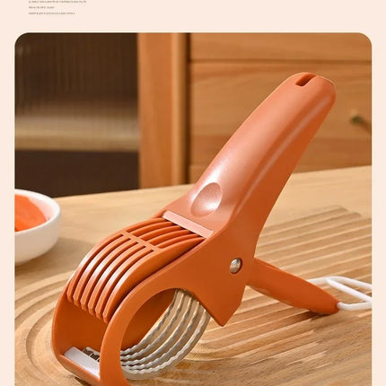 Kitchen Stainless Steel Vegetable and Fruit Slicer Multi functional Vegetable Salad Fruit Slicer Portable Kitchen Tool Scallion