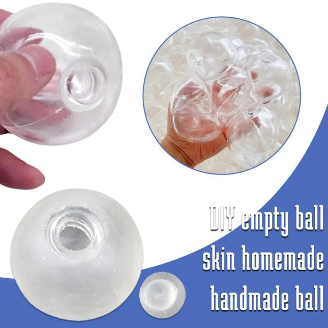 DIY Handmade Empty Stress Ball Skin Plastic Hollow Ball Decompression Sensory Toy Make Your Own Pinch Toy For Kids Gifts