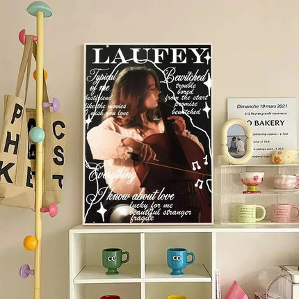 Singer Cute L-LaufeyS Modern Wall Art Poster Sticker For Living Room Bedroom Bar Home Decor Mural Painting Decoration