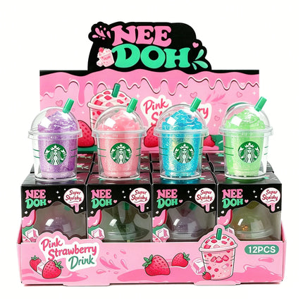Squishy Best Seller Cute Iced Coffee Cup Squishy Fidget Toy Portable Mini Colorful Squeeze Stress Relief Decompression Doh Toy