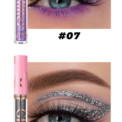 Glitter Liquid Eyeliner Pencil Flash Dazzling Eyeshadow Pearlescent Outline Pen Long Lasting No Smudge Women's Makeup Gifts