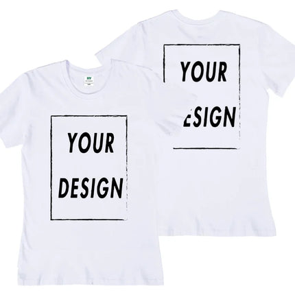 EU Size Custom Team T-shirt for Women, Add Your Own Design in Front and Back, Print and Text, High-quality T-shirt for Men