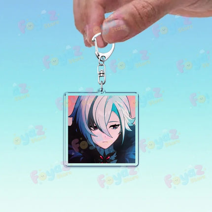 Cute Cartoon Dottore Keychains for Accessories Game Gamer Anime Jewelry Keyrings Chibi Charm Friends Gifts