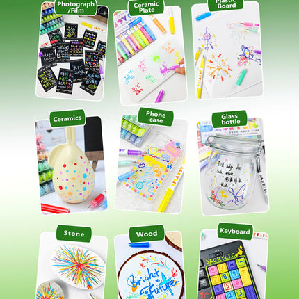168/72/12 Colors GuangNa High Gloss Acrylic Marker Pens,DIY Hand Drawn,Graffiti Paint Art Pen Set,Perfect for Artist/Students