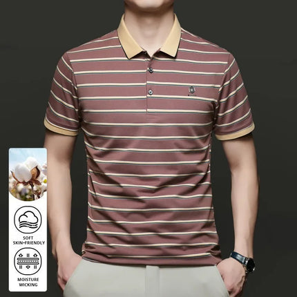 Top Grade New Summer Brand Stripped Designer Summer Collar Polo Shirts For Men Short Sleeve Casual Tops Fashions Men Clothing