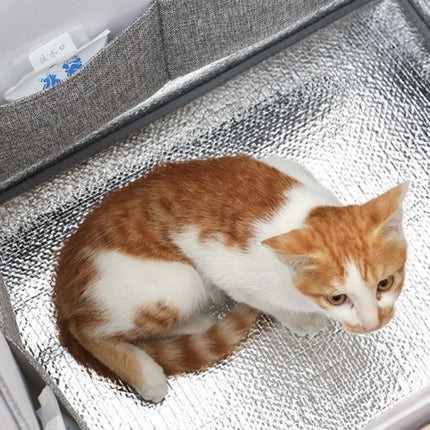 Portable Foldable Pet Cooling House Hot Summer Cool Cat Nest with Homemade Ice Bag Air Conditioning System for Cats