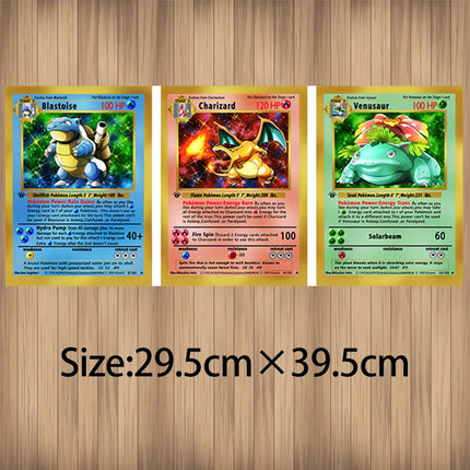 Anime Pokemon 3D Lenticular Poster Charizard Squirtle Bulbasaur Come Alive with amazing 3D Effects Wall Art Print(Without Frame)