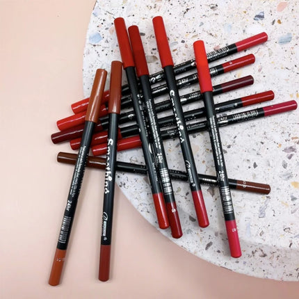 12 pcs Long-Lasting Lipstick Set with Professional Lip Liner Pencil and Matte Lip Gloss Makeup for Women Valentine's Day Gifts