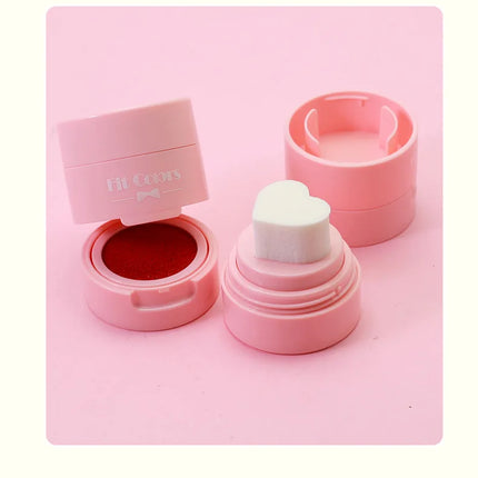 Heart Blush Stick Sponge Stamp Facial Blush Waterproof Brightening Face Contouring Shadow Blusher Tint Cheek Korean Cosmetics