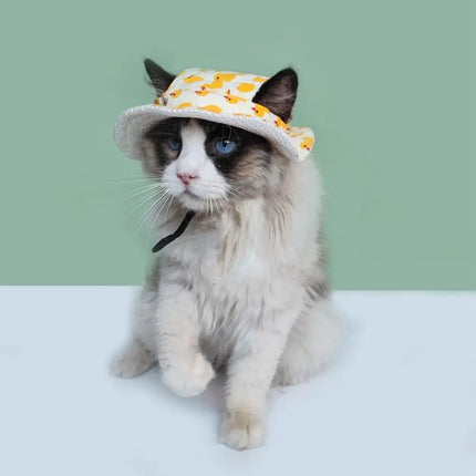 High-quality Adjustable Pet Sun Hat Cat Dog Breathable Dog Sunshade Hats Outdoor Travel Pet Fisherman Hat