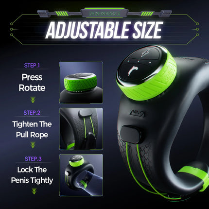 Cock Ring Vibrator for Couples Sex Toy APP Control 10 Vibrating 6 Electric Shock Modes Adjustable Twist Tightness Men Penis Ring