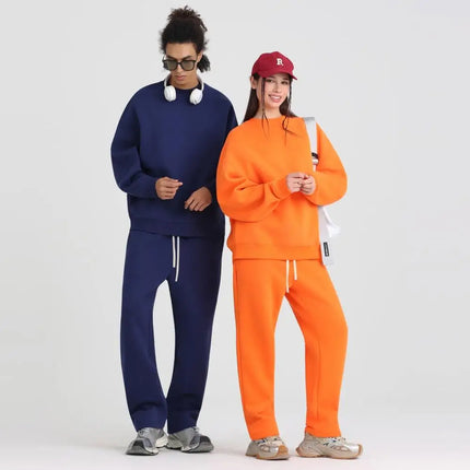 High-end sweatpants made of 350g American retro blended fabric, custom logo, casual and loose fit, breathable, large size sweatp