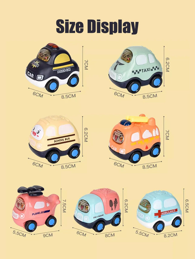 1pc Kids little pull back vehicles vehicle , fire truck, ambulance, helicopter, police car, aerial ladder truck for boys gifts