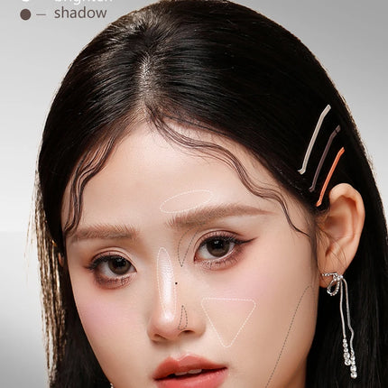 Matte Highlighter Contouring Palette Bronzer Makeup Grey Brown Shading Eye Nose Contour Natural Brighten Face Highlighter Powder