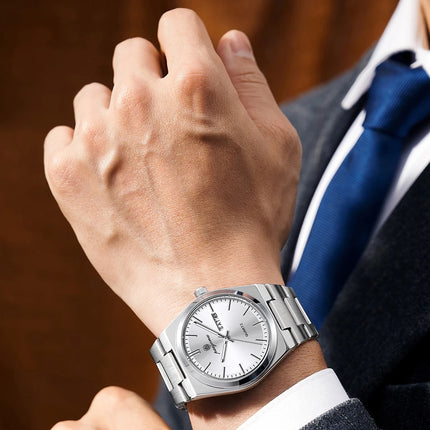 PAAZOMU Luxury Quartz Men's Wristwatch Sport Men Watches Waterproof Luminous Date Week Stainless Steel Men's Watch Male Reloj+box