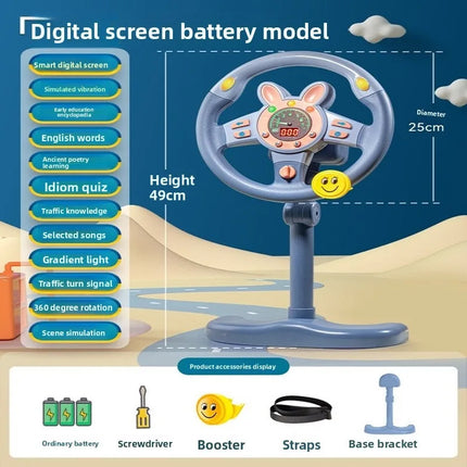 Simulation Driving Steering Wheel Multifunctional Sound Light Car Co-pilot Simulator Children's Educational Toys