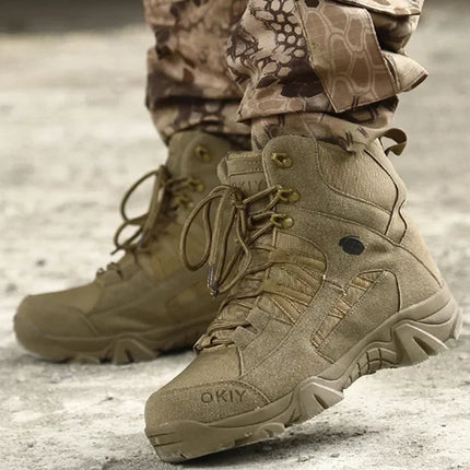2024 Fashion Men's Desert Combat Boots Outdoor Leather Hiking Shoes Men Hunting Work Safty Boots Men's Short Boots ankle boots