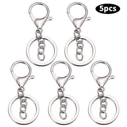 Metal Keychain Kits Metal Key Ring with Jump Rings/Lobster Clasp/Screw Pins Connector Accessories for DIY Jewelry Making