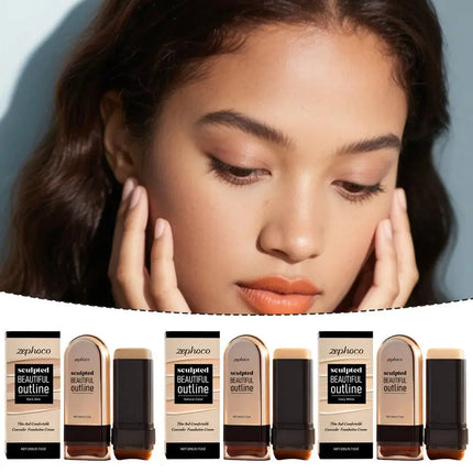 Zephoco Moisturizing Concealer Foundation Stick Long Lasting Full Coverage Covers Dark Circles Acne Scars Face Base Makeup
