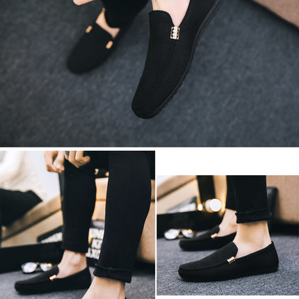 Men Casual Shoes Canvas Slip On Fashion Loafers for Male Luxury Dress Driving Shoes Formal Wedding Party Flats Plus Size