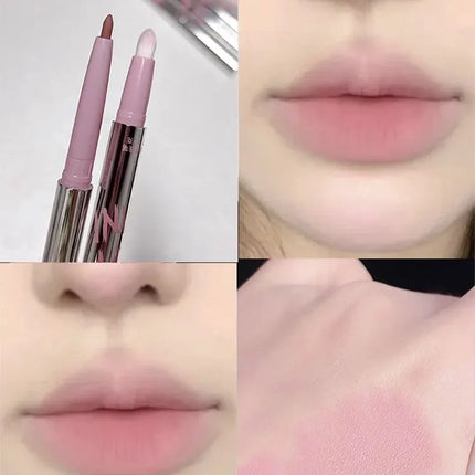Nude Lip Liner with Lip Brush Cappuvini Korean Style Lip Makeup Long Last Velvet Matte Lipstick