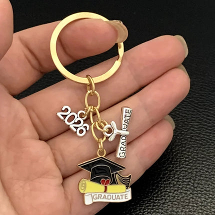 2026 Graduation Gown Cap KeyChain Ring Student Women Jewelry Personalized Accessories Fashion Pendant Gifts Forever