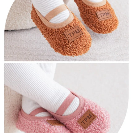 Autumn Winter Children Slippers Toddler Plush Floor Socks Boy Girl Soft Sole Anti-slip Walking Shoes Indoor Home Kids Shoes