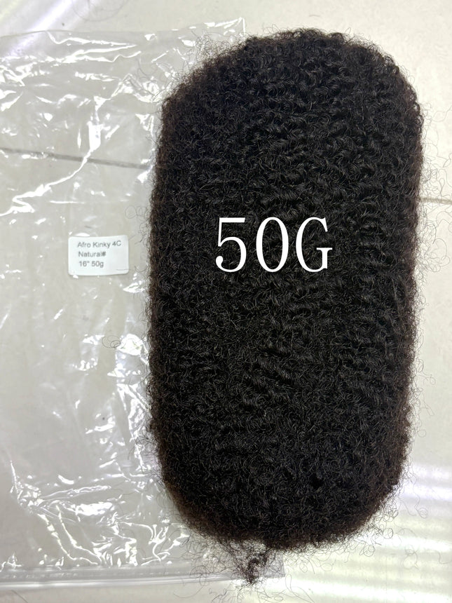 10-16Inch Natural 4C Afro Kinky Curly Bulk Human Hair Extensions No Weft Brazilian Remy Bulk for Locs Braiding Hair