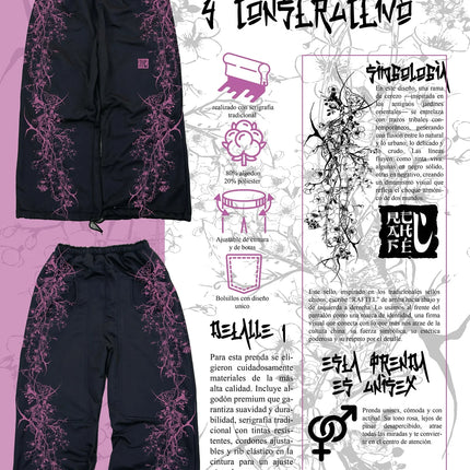 Y2K Pink Goth Tree Bark Wide Leg Pants High Street Unisex Couple Trousers Vintage Crack Texture Low Rise Baggy Streetwear