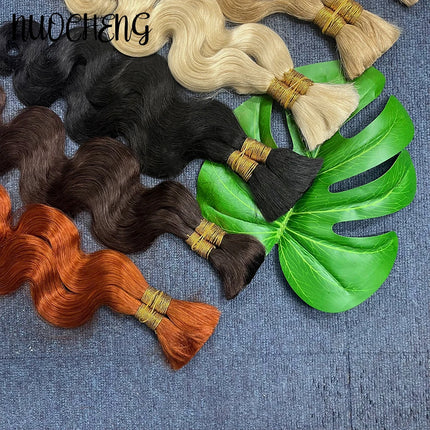Blonde Body Wave Human Braiding Hair for Boho Braids 27# 2 Bundles Human Braiding Hair 100g Bulk Human Hair for 8-30inches