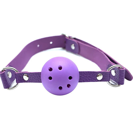 4 Colors Faux Leather Mouth Gag Adjustable Plastic Ball Adult Flirting Fetish Roleplay Game Props Couples BDSM Bondage Sex Toys