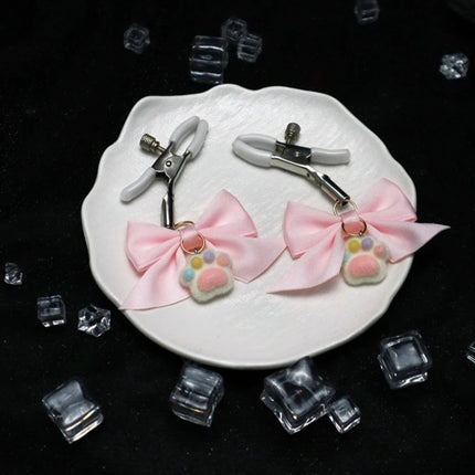 New Bow Cat Claw Nipple Clamps Couples Teasing BDSM Adjustable Breast Restraints Fetish Nipple Stimulation Adult Sex Toys Leten