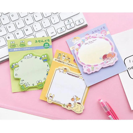 Kitty Keroppi Melody Kuromi Memo Pad Sanrio Pochacco Sticky Notes Stationery Label Notepad Planner Sticker Post School Supplies