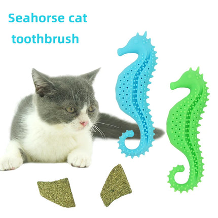 1pcs silicone cat mint chew Toy pet chew toothbrush toy cat missing food ball custom cleaning brushing stick chew small bell toy